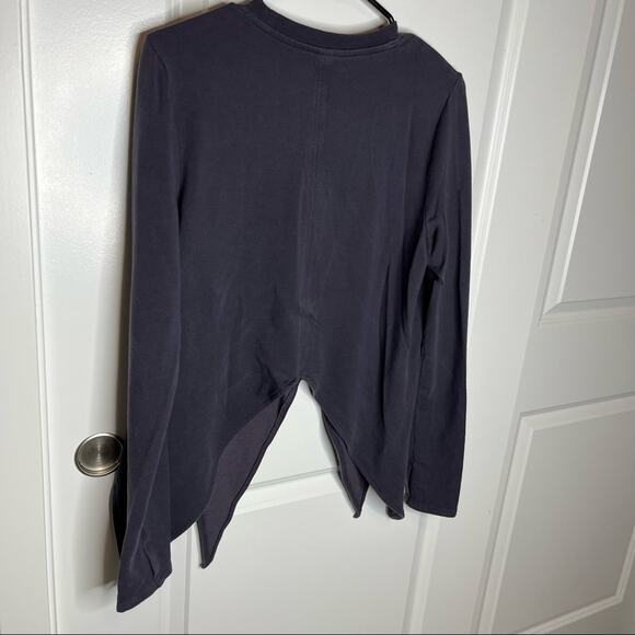 Athleta Nirvana Purple Gray Side Tie Long Sleeve Sweatshirt Pullover Size Medium - Picture 6 of 7
